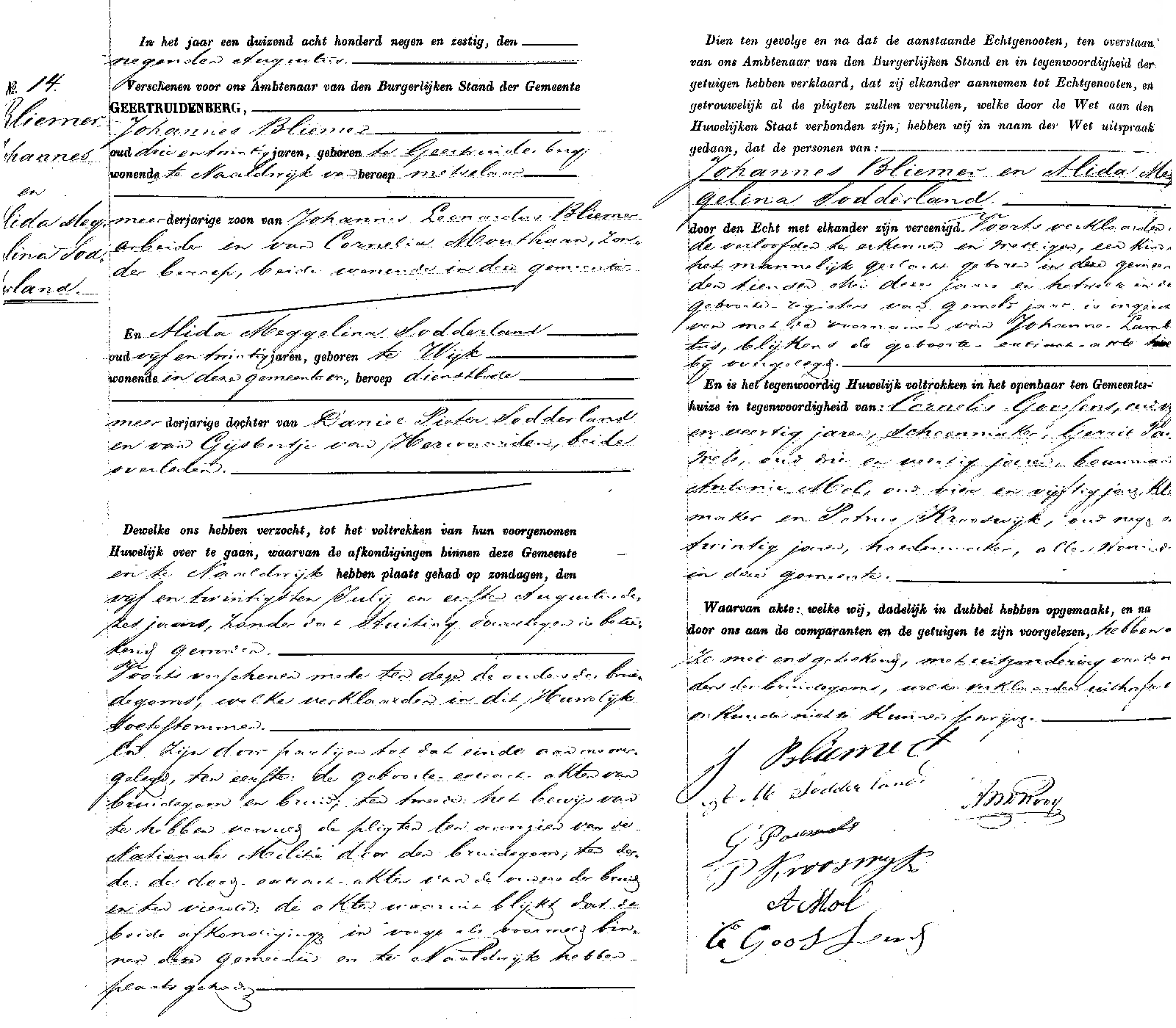 18690809 huw akte 14 Johannes Bliemer - Alida M Sodderland